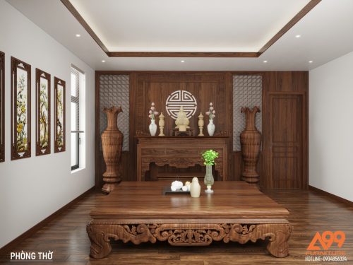 Kệ thờ được thiết kế hiện đại và trang trọng